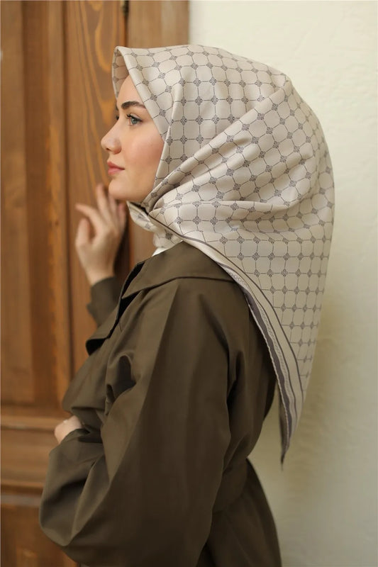 Silkhome Geometrik Desen Tivil İpek Eşarp 11393-09