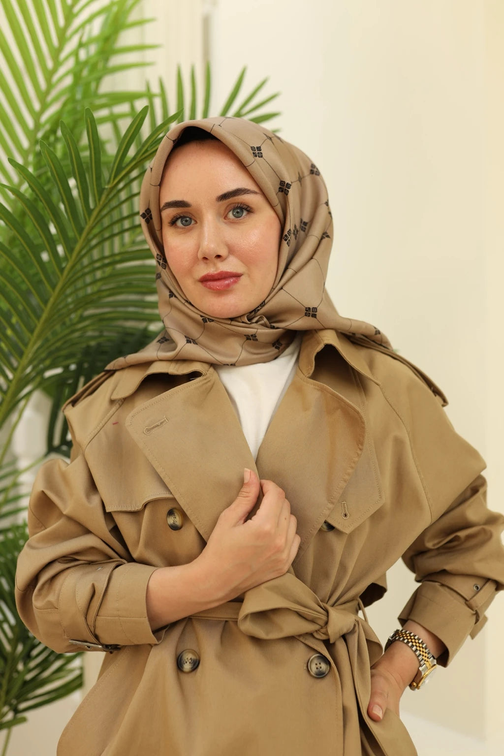Silk Home Vizon Geometrik Desenli Twill İpek Eşarp 11392-16