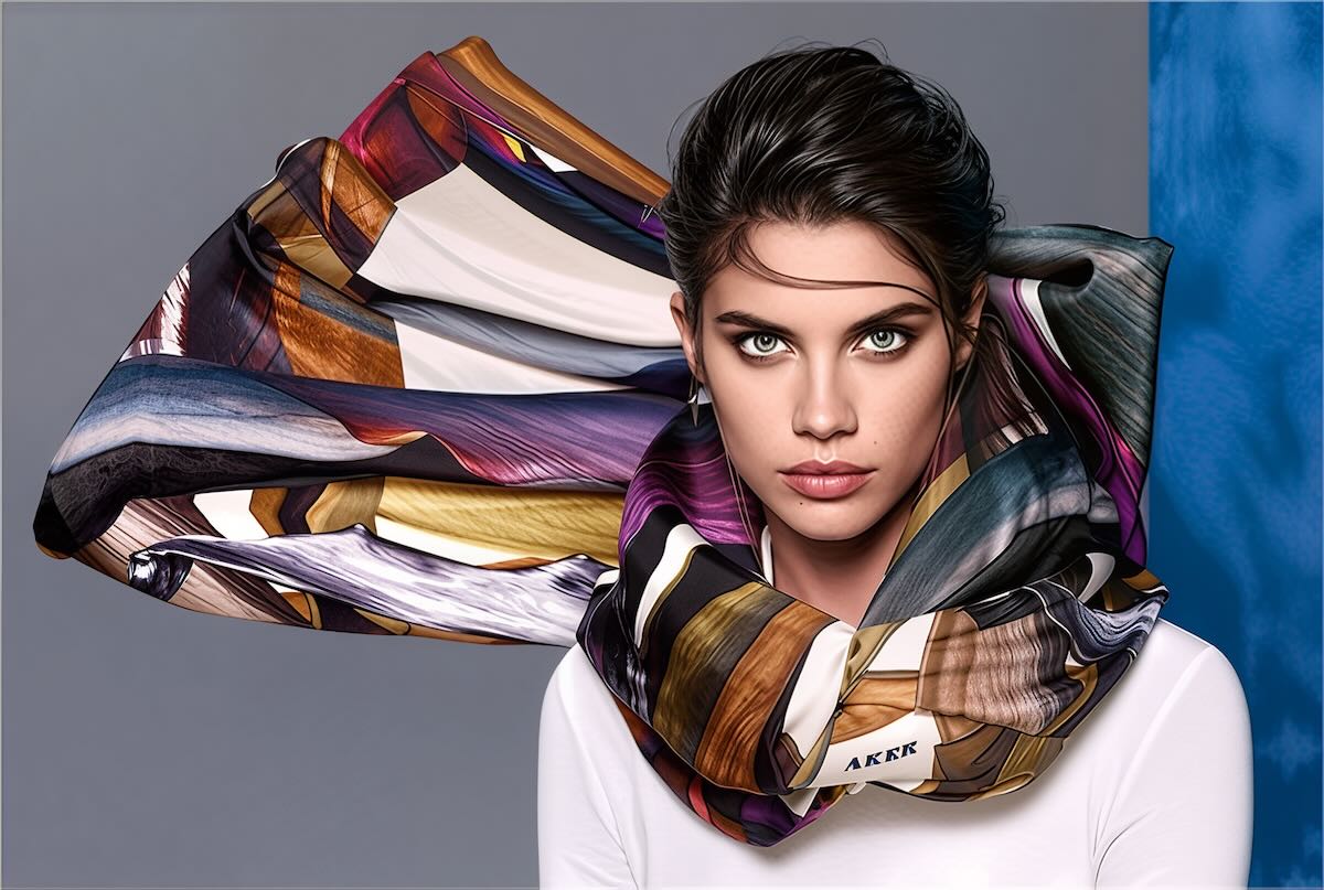 Aker tivil ipek eşarp koleksiyon görseli | Aker twill silk scarf collection