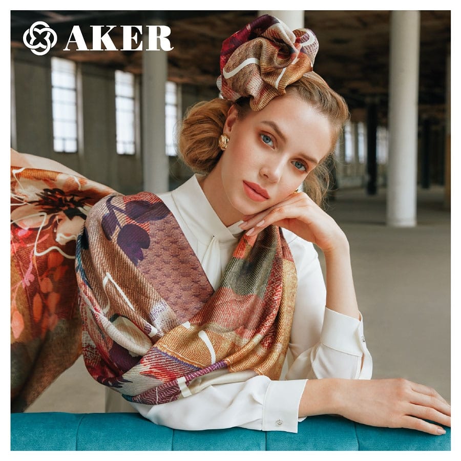 Aker sura ipek eşarp koleksiyon görseli | Aker satin silk scarf collection